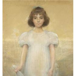 Louise Jopling RBA RP SWA (1843-1933), AN ANXIOUS MOMENT, original inscribed labels on revers...