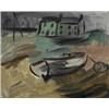 Image 1 : Norah McGuinness (1901-1980), THE BEACHED BOAT, with an embossed studio label signed by the a...