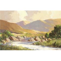 George K. Gillespie RUA (1924-1995), THE MOURNES AND SHIMNA RIVER, COUNTY DOWN, signed lower...
