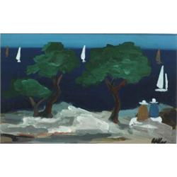 Markey Robinson (1918-1999), LOOKING OUT TO SEA, signed lower right, oil on board, 23 by...