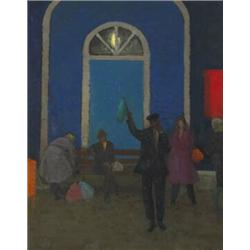 Patrick Leonard HRHA (b.1918), CONNOLLY STATION, PLATFORM A, signed lower left; inscribed and...