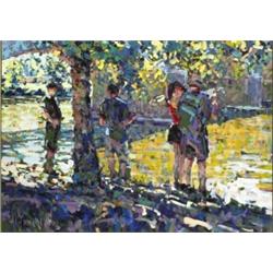 Arthur K. Maderson (b.1942), THE BRIDGE AT ST JEAN DU GARD, MIDI, FRANCE, signed lower left...