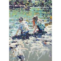 Arthur K. Maderson (b.1942), TOP THE FALLS, CIRQUE DE NAVECELLES, MIDI, FRANCE, signed lower...