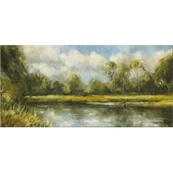 Norman J. McCaig (1929-2001), FISHING ON THE MOY, signed lower right, oil on board, 41 by...