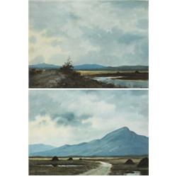 Douglas Alexander (1871-1945), TURF STACKS, CONNEMARA and BOGPOOL, CONNEMARA (A PAIR), signed...