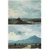 Douglas Alexander (1871-1945), TURF STACKS, CONNEMARA and BOGPOOL, CONNEMARA (A PAIR), signed...