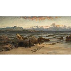 Thomas Rose Miles RCA (fl.1869-1888), CASHLA BAY, CONNEMARA, signed lower left; inscribed wit...
