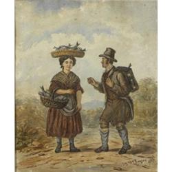William P. Rogers (fl.1846-1872), A FEMALE FISHMONGER AND A TRAVELLING MERCHANT, signed and d...