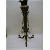 Image 1 : AN ART NOUVEAU WROUGHT IRON CONSERVATORY STAND, whip lash tendrils, containing a damaged ceramic ...