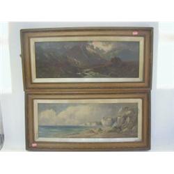 RAMUS, A, a pair of landscapes, coastal view and Welsh mountains, oils on board each signed lower...