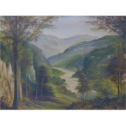 PRYCE, N. WILLIS, landscape study of a valley, oils on board, signed lower left, framed, 25cm x 3...