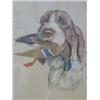 Image 1 : REGGUOY, G, a series of four hunting dogs portraits with trophies in their mouths, pencil heighte...