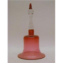 A RUBY GLASS ORNAMENTAL BELL, clear handle, height 26cm  30-40...