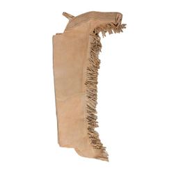_NEW!_ Beige Tan Leather Suede Western Horse Show Chaps Fringe (2 PAIRS) [C0142] FREE S&H