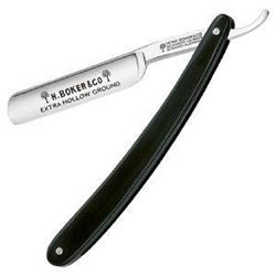 !NEW! Straight Razor, Black Handle, Steel Blade, 4/8" UPC Code: 788857018484