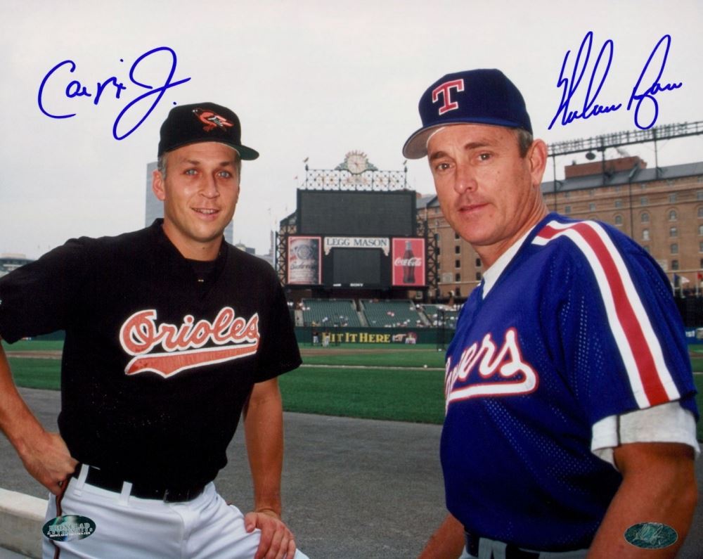 Cal Ripken Jr. & Nolan Ryan Signed 8x10 Photo (Ryan Hologram)