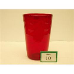 Whitefriars ruby waved rib vase, 8" high…