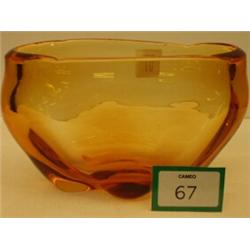 Large Whitefriars golden amber lobed bowl…