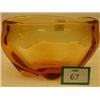 Image 1 : Large Whitefriars golden amber lobed bowl…
