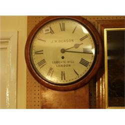 Victorian walnut drop dial clock JW Benson, London in working order…