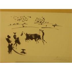 Pablo Picasso signed print 'Planting a Pair of Banderillas'…
