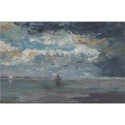 Framed oil of Norfolk coastine, 12x21", by Edward Seago in original frame…