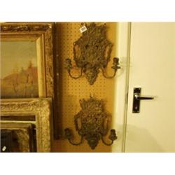 Pair of brass wall sconces…