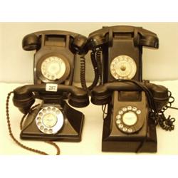 Four various Bakelite telephones…