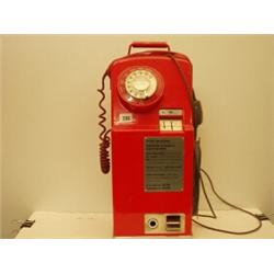 Red portable pay phone, circa 1970…
