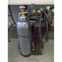 BRAZING CUTTING TORCH SET W/ TANKS