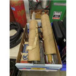 BOX OF WELDING SUPPLIES, RODS, ETC