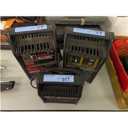 3 X BATTERY CHARGERS