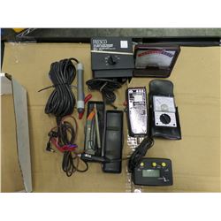 BOX OF MISC TESTERS & METERS