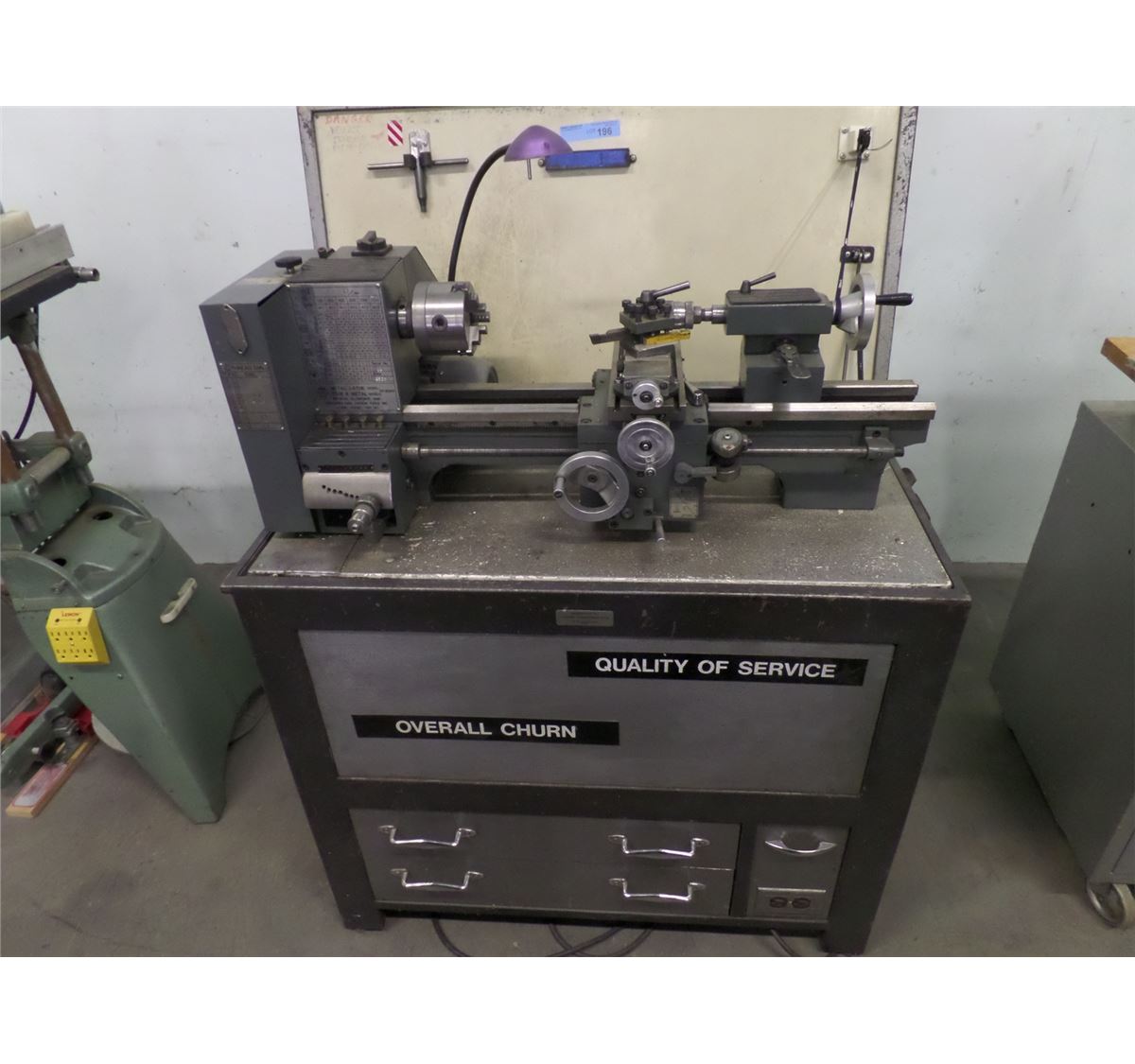 KING METAL LATHE W/ CUSTOM MADE HIDEAWAY