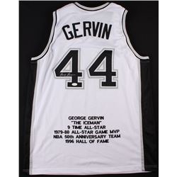 George Gervin Signed Spurs Career Highlight Stat Jersey (JSA COA)