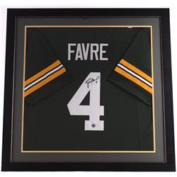 Brett Favre Signed Packers 33x33 Custom Framed Jersey (Favre COA & JSA)