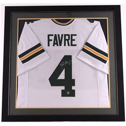 Brett Favre Signed Packers 33x33 Custom Framed Jersey (Favre COA)
