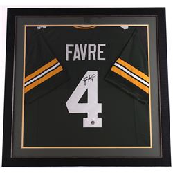 Brett Favre Signed Packers 33x33 Custom Framed Jersey (Favre COA & JSA)