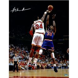 Hakeem Olajuwon Signed Rockets 11x14 Photo vs. Patrick Ewing (Schwartz COA)