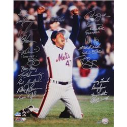 1986 Mets 16x20 Photo Team-Signed by (24) with Darryl Strawberry, Jesse Orosco, Lenny Dykstra, Howar
