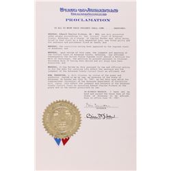 Bill Clinton Signed Original State of Arkansas Proclamation (JSA LOA)
