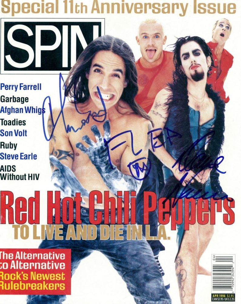Chad Smith, Flea & Dave Navarro Signed 