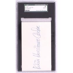 Rubin Carter Signed 3x5 Cut (SGC Encapsulated)