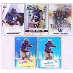 Lot of (5) 2015 Danny Shelton Football Cards with (2) Autograph Insert Cards