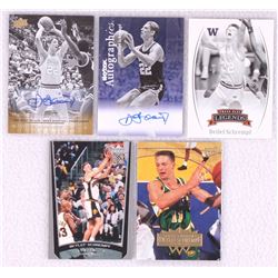 Lot of (5) 1998-2015 Detlef Schrempf Basketball Cards with (2) Autograph Insert Cards