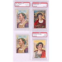 Lot of (4) 1911 T68 Men of History Cards with Julius Caesar (PSA 4), Emperor Nero (PSA 3), Alexander