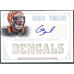 Giovani Bernard 2013 Panini National Treasures Timeline Materials Signature Custom Team Name #25 #15