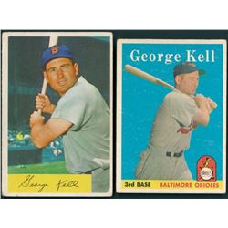 Lot of (2) George Kell Baseball Cards with 1958 Topps #40 & 1954 Bowman #50