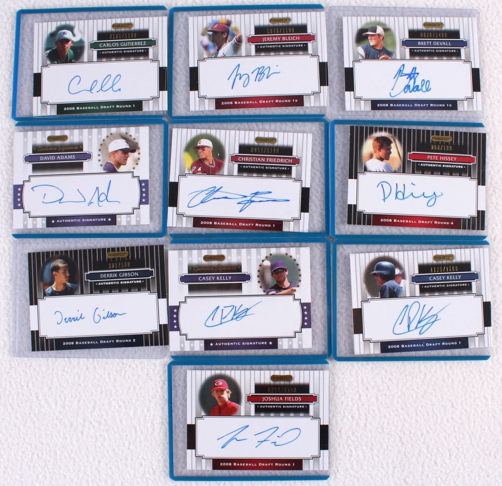 Inset Razor Card Lot of (10) 2008 Razor Signature Series Autograph Insert Baseball Cards ...