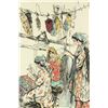 Image 2 : Chinese WC Figures on Scroll Huang Zhou 1925Ã‚Â–1997